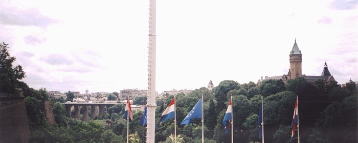 View across the valley from the old city to the modern district of the capital