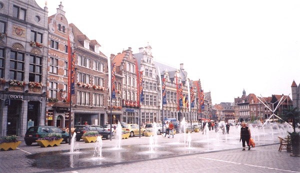 The Grand Place with its attractive street frontages and fountains