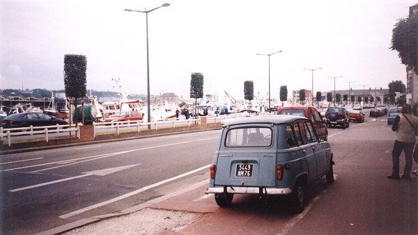 A Renault 4 parked down the road from Dieppe railway station